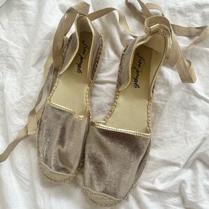 Free People Velvet Lace Up Espadrille Sandals